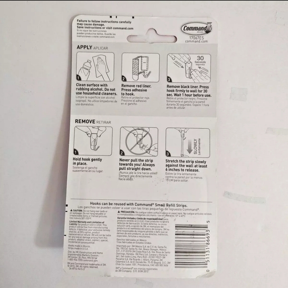 3M Command Brand Damage-free Hanging Small Wire Hooks Strongly Holds 0.5 lb - Picture 3 of 11